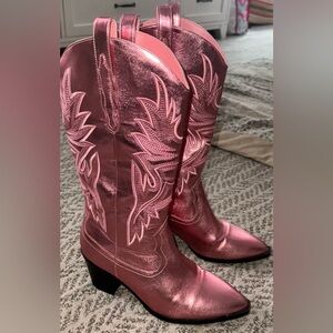 Pink cowgirl boots